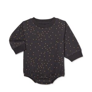 Easy-peasy baby long-sleeve dumpling bodysuit Charcoal